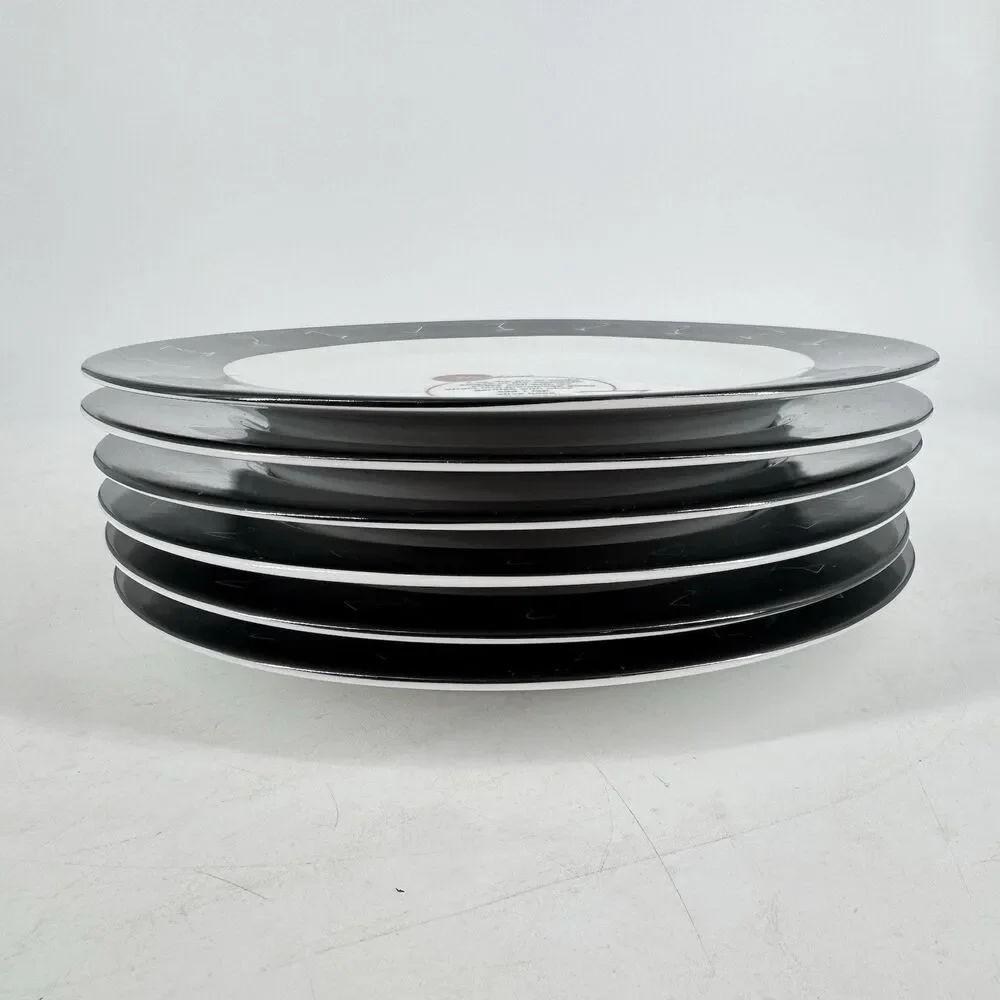 Pottery Barn Retro Bar Mixed Drinks 8 1/8” Dessert Salad Plates Set of 6